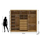 Ver imagem 5 de Guarda Roupa Casal 100% MDF 6 Portas 6 Gavetas com Espelhos Dubai Majestic Marrom/Nature/Fendi