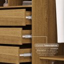 Ver imagem 7 de Guarda Roupa Casal 100% MDF 6 Portas 6 Gavetas com Espelhos Dubai Majestic Marrom/Nature/Fendi