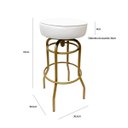 Ver imagem 3 de Banqueta Altura 65cm Bar Giratória cor Dourado fosco assento branco Kit 4 unidades Poltronas do Sul