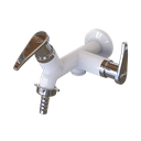 Ver imagem 1 de Torneira para Tanque e Máquina 1/4 de Volta Parede Linha Lisboa Abs Cor Branco e Cromado Durín