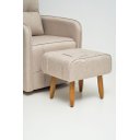 Ver imagem 3 de Poltrona de Amamentação Helena Soft Giratória e Reclinável + Puff Linho Bege - Lahome Decor