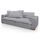 Ver imagem 3 de Sofá Veneza Retrátil Reclinável com Molas Ensacadas no Assento Tecido Linho Cinza Claro 2,50m