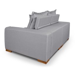 Sofá Veneza Retrátil Reclinável com Molas Ensacadas no Assento Tecido Linho Cinza Claro 2,50m - 4