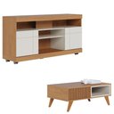 Ver imagem 1 de Rack Bancada Yara com Mesa de Centro Jeri Freijó Off White - Colibri