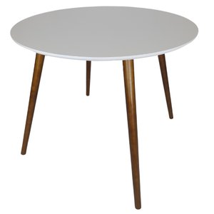 Mesa Jantar Redonda 80cm Branco MDF Pé Palito
