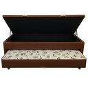 Ver imagem 2 de Bicama 3x1 Box Baú Solteiro 88x188 com Cama Auxiliar de Espuma Corino Marrom