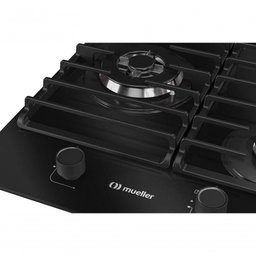 Fogão Cooktop 5 Bocas Tripla Chama Mcg5bm Grade Dupla Mesa de Vidro Mueller Preto Bivolt - 4