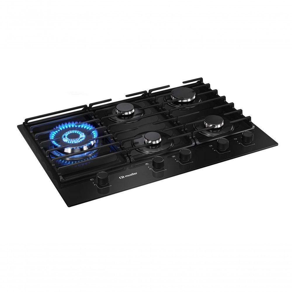 Fogão Cooktop 5 Bocas Tripla Chama Mcg5bm Grade Dupla Mesa de Vidro Mueller Preto Bivolt - 7