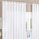 Ver imagem 2 de Cortina Renda 4,00m X 2,80m Branca Tecido Renda com Voal Floral Sala ou Quarto