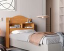Ver imagem 4 de Cabeceira 100% Mdf Cama Box Solteiro 2 Nichos Robusta:nature