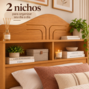 Ver imagem 2 de Cabeceira Vivian Solteiro Cama Box 90cm 100% MDF 2 Nichos Nature