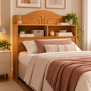 Ver imagem 7 de Cabeceira Vivian Solteiro Cama Box 90cm 100% MDF 2 Nichos Nature