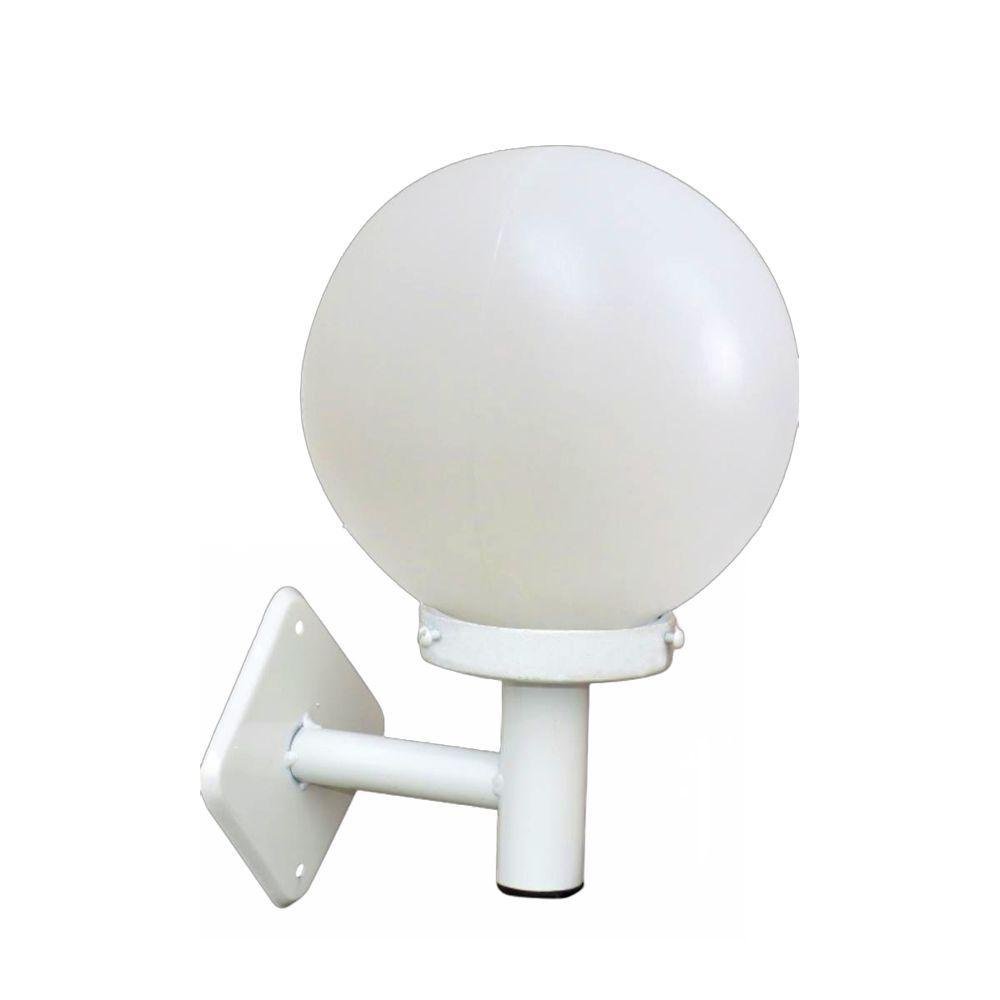 Luminária Globo Braço Reto de Parede Alumínio Branco 20x15cm - 1