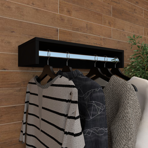 Cabideiro de Parede Suspenso 70x25x11,5 Preto