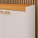 Ver imagem 5 de Aparador Buffet Cantinho Café 4 Portas Puxador Concha Prateleira Organizadora Retrô - Off/cinamomo