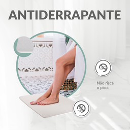 Tapete para Banheiro Antiderrapante Drytomita Momo Lifestyle (cinza Linho, 80x50 Cm) - 6