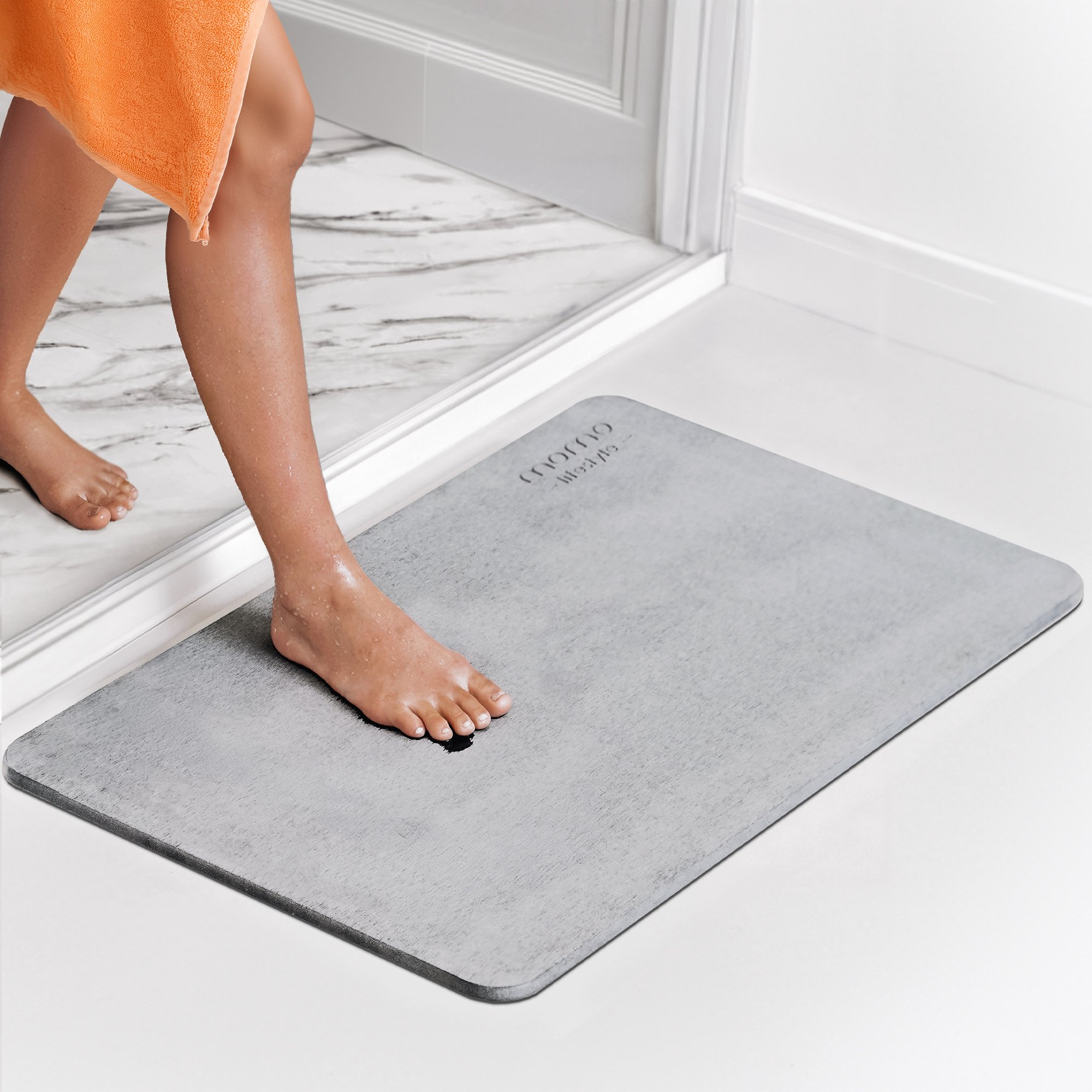 Tapete para Banheiro Antiderrapante Drytomita Momo Lifestyle (cinza Linho, 80x50 Cm)