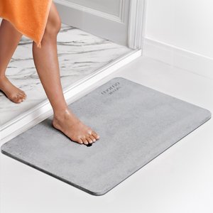 Tapete para Banheiro Antiderrapante Drytomita Momo Lifestyle (cinza Linho, 80x50 Cm)
