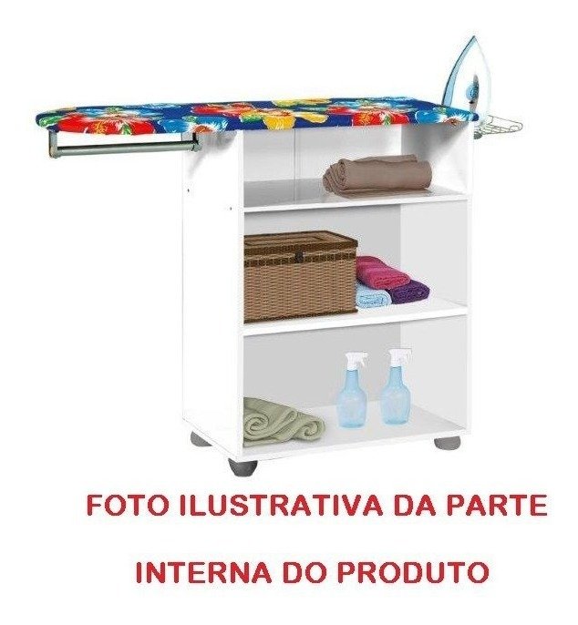 Tabua De Passar Roupa Md 02 Portas Branca Com Cabideiro PASSE BEM - 5