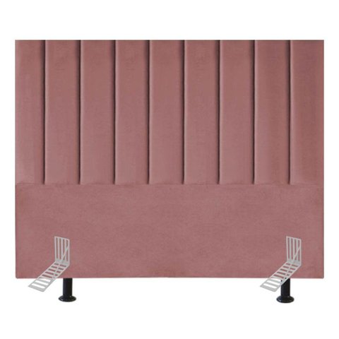 Cabeceira Estofada Cama Casal Queen Size 160 Cm Carolina Suede e Frame Cor:rosé