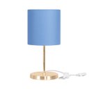 Ver imagem 1 de Abajur Eros Cilindrico Azul Com Base Redonda New Cobre