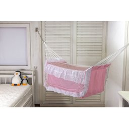 Rede de Dormir Berço infantil para Bebê Rosa Claro - 1