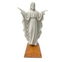 Ver imagem 3 de Escultura Jesus em Po de Marmore na Base em Madeira 28,5cm