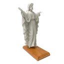 Ver imagem 1 de Escultura Jesus em Po de Marmore na Base em Madeira 28,5cm