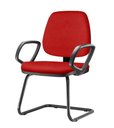 Ver imagem 1 de Cadeira Job com Bracos Fixos Assento Crepe Vermelho Base Fixa Preta - 54550