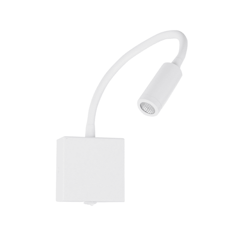 Arandela Led 3w Leitura Haste Flexível Branca Interruptor 3000k Bivolt