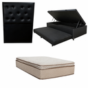 Ver imagem 1 de Cama Box Baú Solteiro com Auxiliar (Bicama) + Colchão Cloud Molas Ensacadas c/Pillowtop 32cm | Kit C