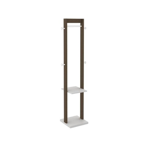 Cabideiro De Chão Multimóveis Vcr35005 Branco/Nogal Branco/Nogal