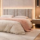 Ver imagem 3 de Cabeceira Cama Box Estofada Casal King 2,00 Suede Cinza com LED