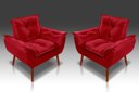Ver imagem 1 de Kit 2 Poltrona Opala Dluxo Suede Vermelho- Rv Decora