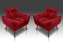 Ver imagem 3 de Kit 2 Poltrona Opala Dluxo Suede Vermelho- Rv Decora