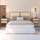 Ver imagem 5 de Cabeceira Casal Queen 160cm e 2 Mesas Laterais 2 Gavetas Industrial Indy A03 Hanover