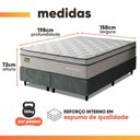 Ver imagem 2 de Cama Box com Colchão Queen Minotauro Ortopédico D33 Euro Pillow Tecido Jacquard Branco Hellen