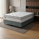 Ver imagem 4 de Cama Box com Colchão Queen Minotauro Ortopédico D33 Euro Pillow Tecido Jacquard Branco Hellen