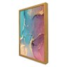 Quadro Decorativo Abstrato Mármore Luxe Perolado em Moldura Caixa TaColado Moldura Trad 1cm Madeira  - 5