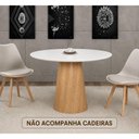Ver imagem 1 de Mesa de Jantar Cone 4 Lugares Redonda com Vidro Laqueada 100cm Branco