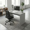 Ver imagem 1 de Mesa Escrivaninha Retangular F5 Office Co 100cm x 60cm Cinza Pé Painel Passa Cabos Computador