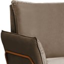 Ver imagem 5 de 02 Poltrona para Sala Decorativa Lotus Bronze Assento Veludo Cappuccino - Iben Móveis