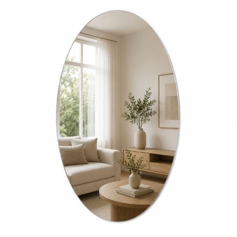 Espelho Adesivo Decorativo Espelho Oval 40x60cm Parede Multiuso Banheiro Quarto Sala Ghittoni
