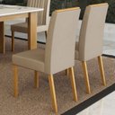 Ver mais imagens de Kit 4 Cadeiras para Sala de Jantar Pés em Madeira Maciça Mari Bege/Cinamomo/Veludo