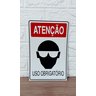 Placa de Sinalização Obrigatorio Uso de Oculos 20 X 30 Cm - 6