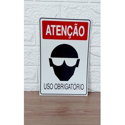Placa de Sinalização Obrigatorio Uso de Oculos 20 X 30 Cm - 5