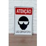 Placa de Sinalização Obrigatorio Uso de Oculos 20 X 30 Cm - 5