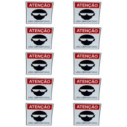 Placa de Sinalização Obrigatorio Uso de Oculos 20 X 30 Cm - 1