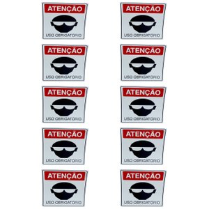 Placa de Sinalização Obrigatorio Uso de Oculos 20 X 30 Cm