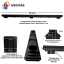 Ver imagem 5 de Ralo Linear para Banheiro Apartamento Inox 304 Perfurado 70cm X 5cm Cocho Raso Preto